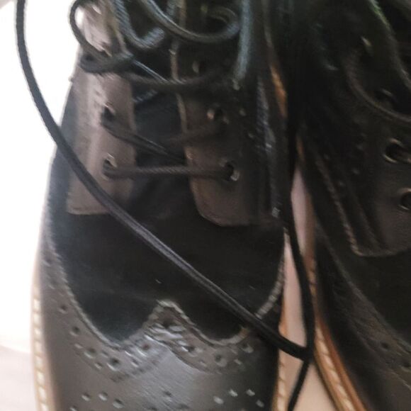 1901 Wingtip Men's boots brogue Oxford lace up leather shoes Size 11 black - Picture 3 of 15